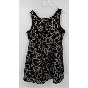 ModCloth Sorrento fit & flare shift dress black gold metallic sleeveless plus 2X